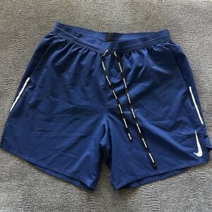 MENS L LARGE NIKE FLEX STRIDE RUNNING SHORTS 7 inch 2in1 BLUE SILVER CT7891 492